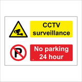 CT099 CCTV Surveillance No Parking 24 Hour Sign