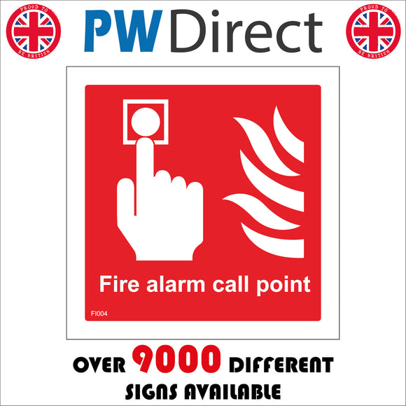 FI004 Fire Alarm Call Point Sign with Hand Button Fire