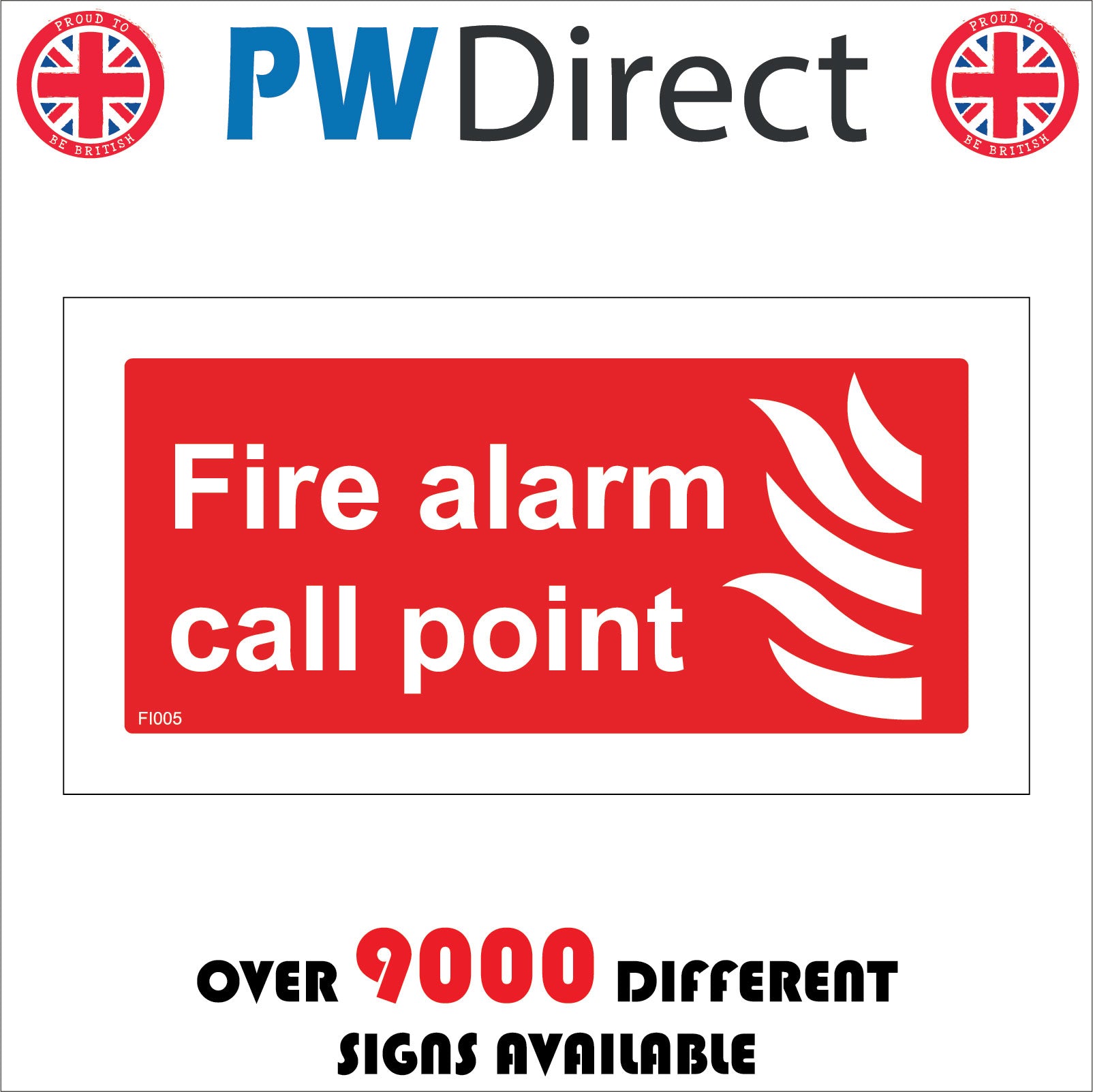 Fire Alarm Call Point Sign with Fire – PWDirect