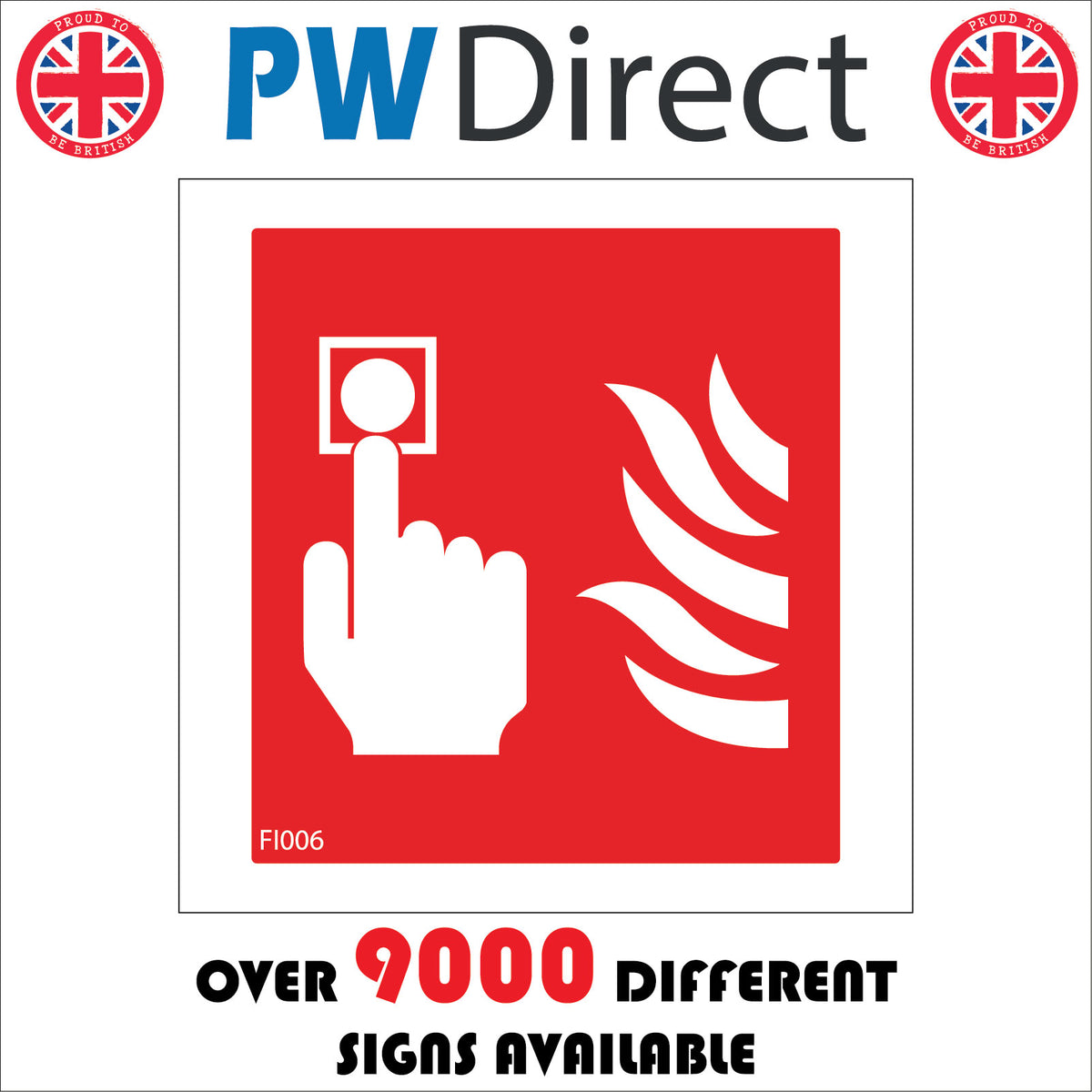 Fire Alarm Point Sign with Hand Button Fire – PWDirect