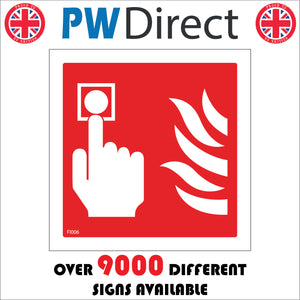 FI006 Fire Alarm Point Sign with Hand Button Fire