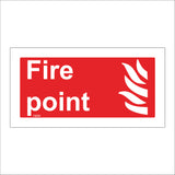 FI009 Fire Point Sign with Fire