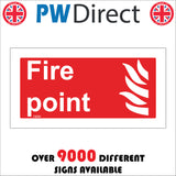 FI009 Fire Point Sign with Fire