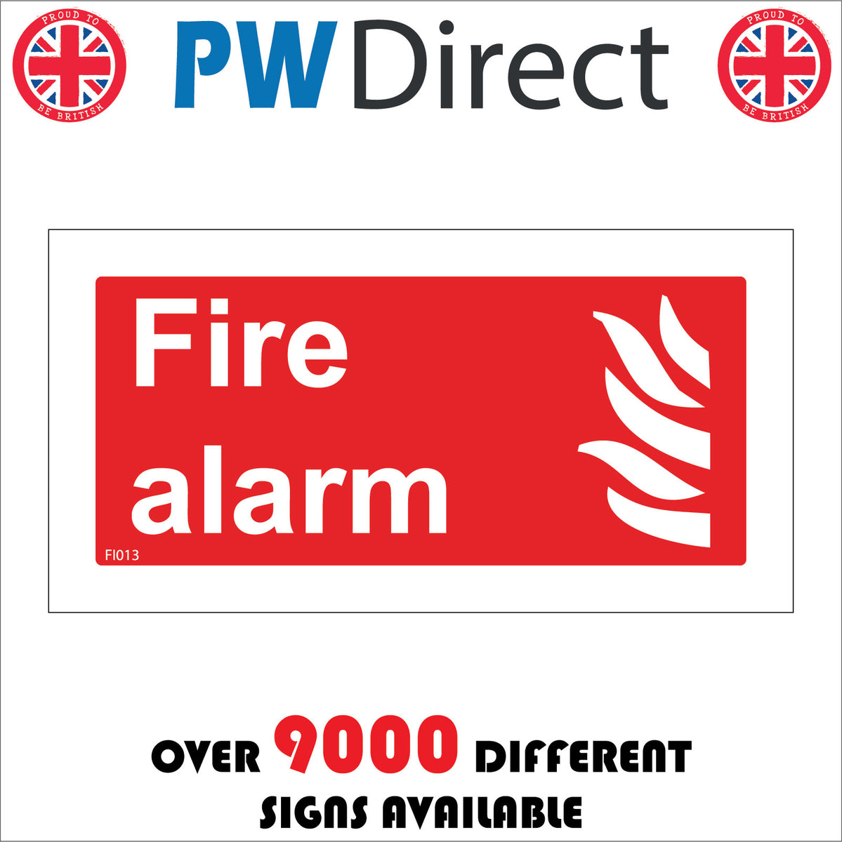 Fire Alarm Sign with Fire – PWDirect