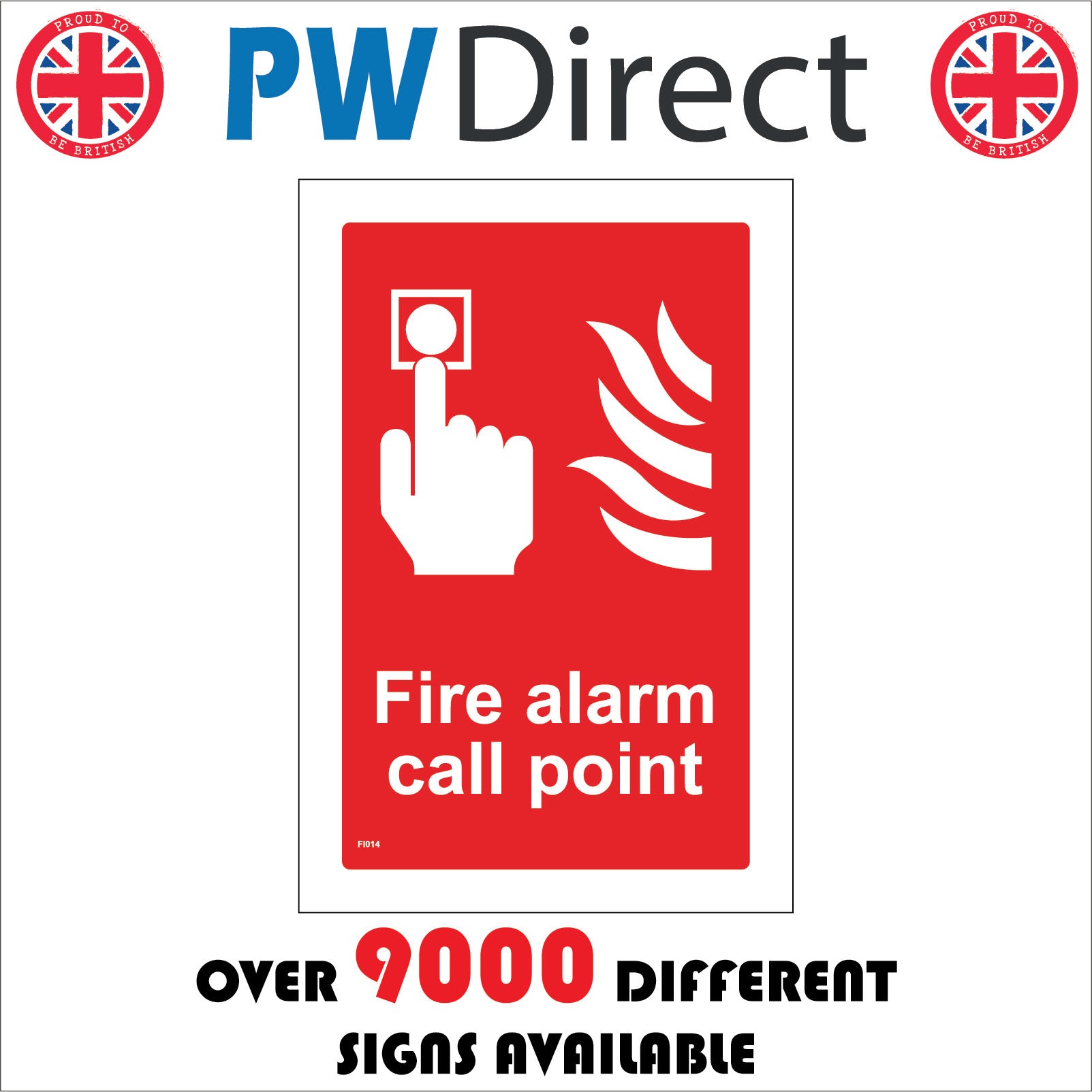 Fire Alarm Call Point Sign with Hand Button Fire – PWDirect