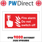 FI015 Fire Alarm Do Not Switch Off Sign with Hand Button Fire