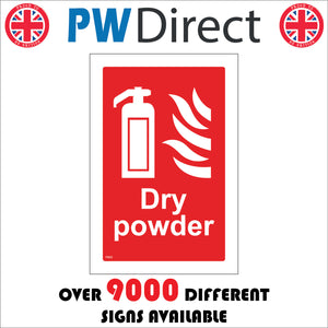 FI023 Dry Powder Sign with Fire Extinguisher Fire