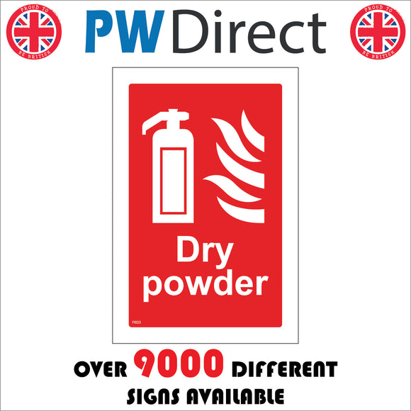 FI023 Dry Powder Sign with Fire Extinguisher Fire