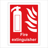 FI029 Fire Sign with Fire Extinguisher Flames