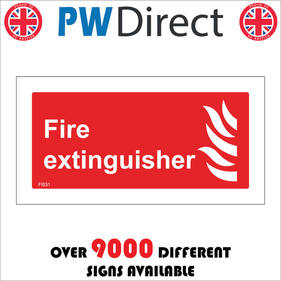 FI031 Fire Extinguisher Sign with Fire
