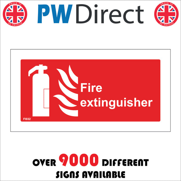 FI032 Fire Extinguisher Sign with Fire Extinguisher Fire