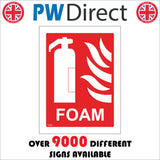 FI035 Foam Fire Extinguisher Sign with Extinguisher Flames
