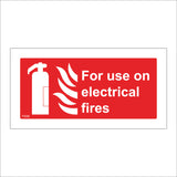 FI038 For Use On Electrical Fires Sign with Fire Extinguisher Fire