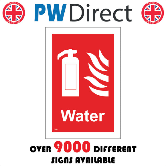 FI051 Water Fire Extinguisher Sign with Fire Extinguisher Fire