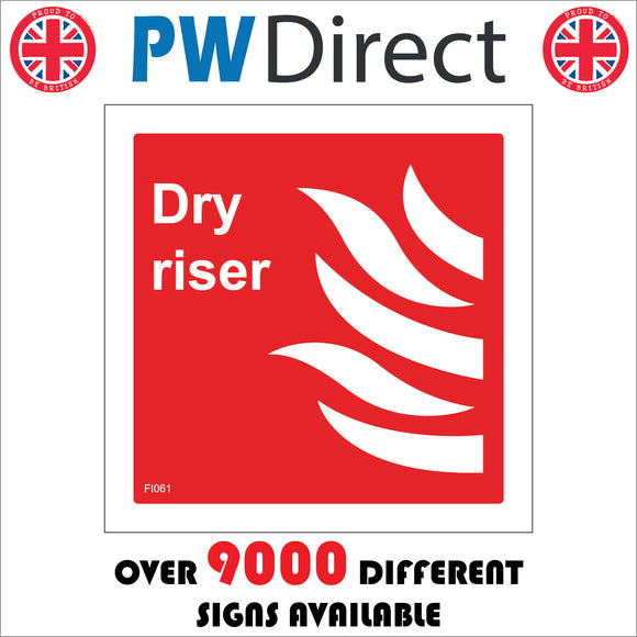 FI061 Dry Riser Sign with Fire
