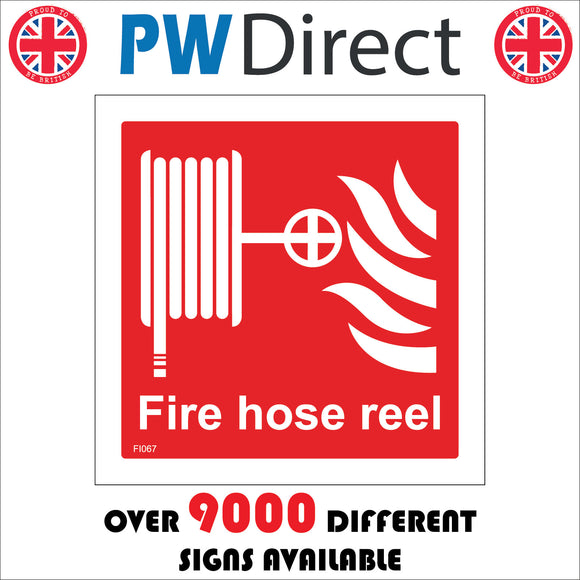 FI067 Fire Hose Reel Sign with Fire Hosepipe