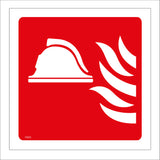 FI072 Fire Point Sign with Fire Firemans Helmet
