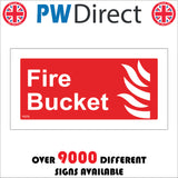 FI079 Fire Bucket Sign with Fire