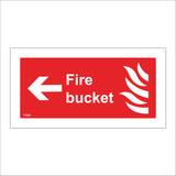 FI080 Fire Bucket Left Sign with Fire Arrow