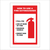 FI096 How To Use A Fire Extinguisher Sign with Fire Extinguisher