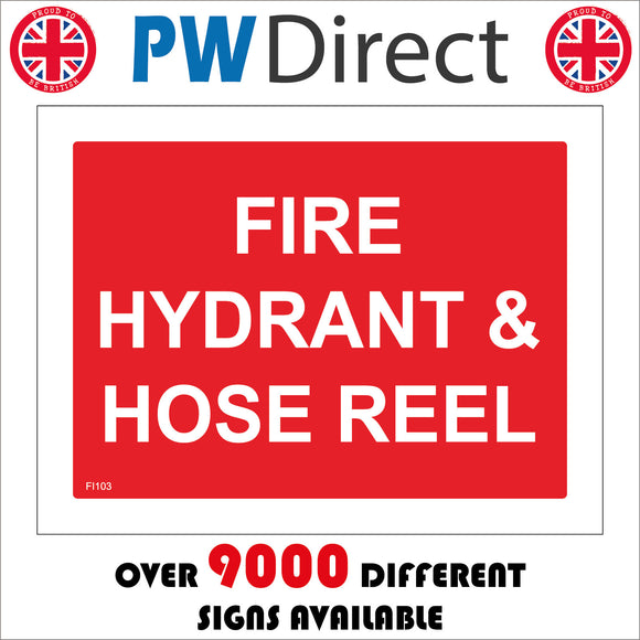 FI103 Fire Hydrant & Hose Reel Sign