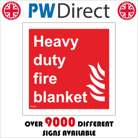 FI113 Heavy Duty Fire Blanket Sign with Fire