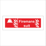 FI121 Firemans Suit Sign with Fire Firemans Helmet