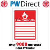 FI128 Fire Marshals Sign with Fire