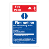 FI129 Fire Point Sign with Fireman Helmet Fire Exclamation Mark