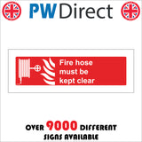 FI137 Fire Hose Must Be Kept Clear Sign with Fire Hose