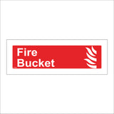 FI138 Fire Bucket Sign with Flames
