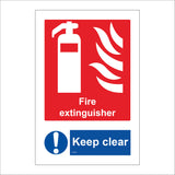 FI144 Fire Extinguisher Sign with Fire Extinguisher Flames