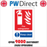 FI144 Fire Extinguisher Sign with Fire Extinguisher Flames