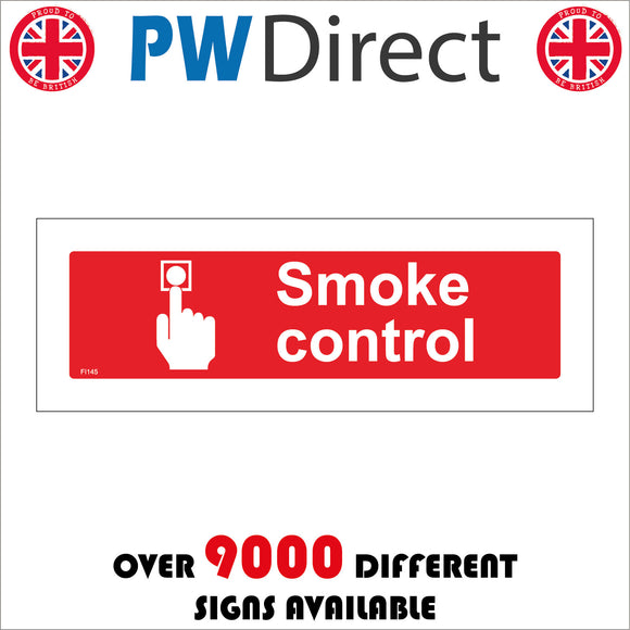 FI145 Smoke Control Sign with Hand Button Square