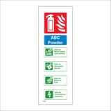 FI161 Abc Powder A Safe For Wood,Paper And Textiles. B Safe For Flammable Liquids. C Safe For Gaseous Fires. Safe For Electrical Equipment Sign with Fire Can Gas Lightning Bolt