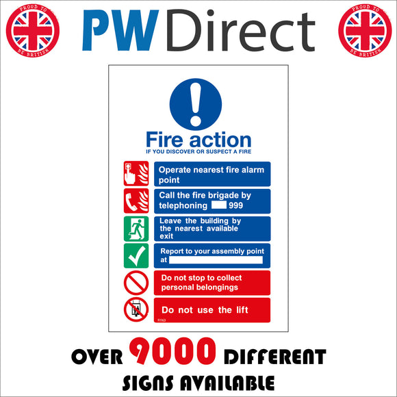 Fire Action If You Discover Or Suspect A Fire. Operate Nearest Fire ...