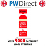 FI166 Foam For Use On Wood, Paper, Textiles, Etc Flammable Liquids Sign with Fire Can Lightning Bolt