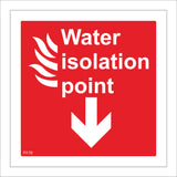 FI170 Water Isolation Point Sign with Fire Arrow Pointing Down
