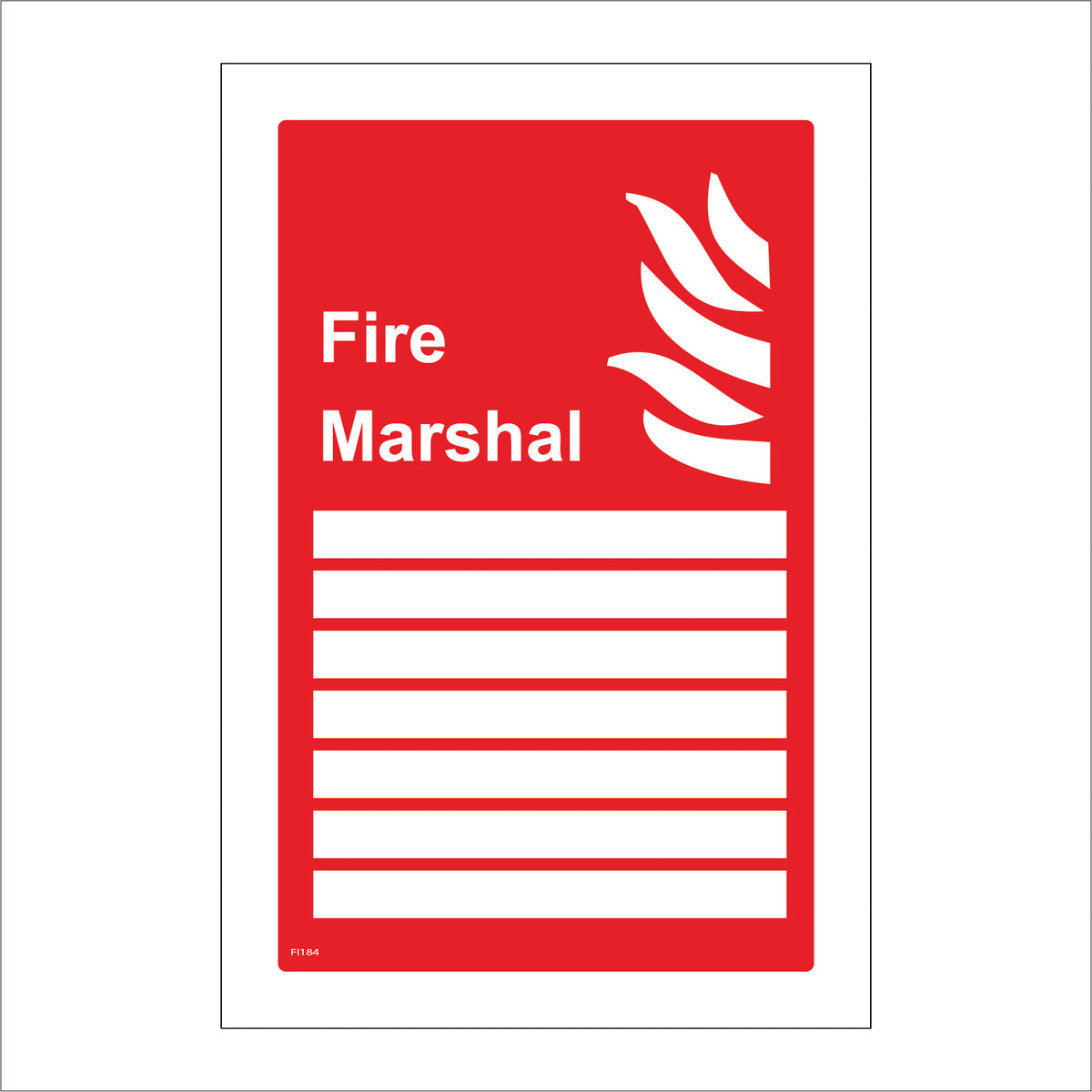 Fire Marshall Sign with Flames – PWDirect