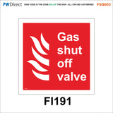 FSQ003 Gas Shut Off Valve Fire Do Not Lift Emergency Break Glass