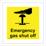 FI192 Emergency Gas Shut Off Sign with Hand Valve