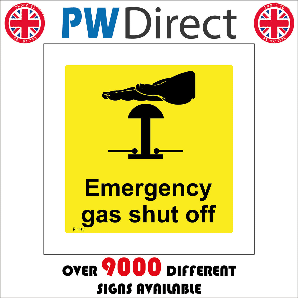 Emergency Gas Shut Off Sign with Hand Valve – PWDirect