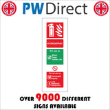 FI193 Hydrospray For Use On Wood, Paper, & Fabric Fires Do Not Use On Flammable Liquids Live Electrical Equipment Sign with Fire Extinguisher Can Lightning Bolt