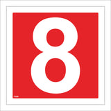 FI208 Number 8 Eight Workplace Office Construction  Sign with Number 8