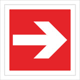 FI217 Arrow Right White On Red Direction Way  Sign with Right Arrow