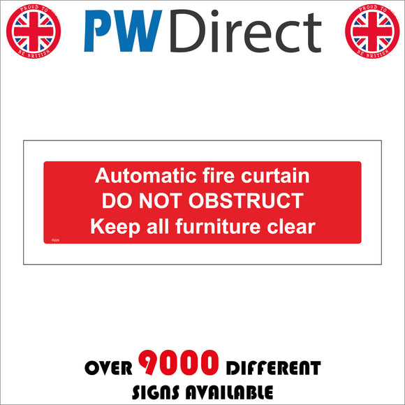 FI229 Automatic Fire Curtain Do Not Obstruct Furniture Clear