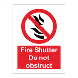 FI240 Fire Shutter Do Not Obstruct Automatic Door Keep Clear