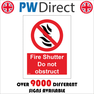 FI240 Fire Shutter Do Not Obstruct Automatic Door Keep Clear