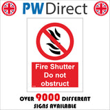 FI240 Fire Shutter Do Not Obstruct Automatic Door Keep Clear