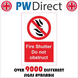 FI240 Fire Shutter Do Not Obstruct Automatic Door Keep Clear